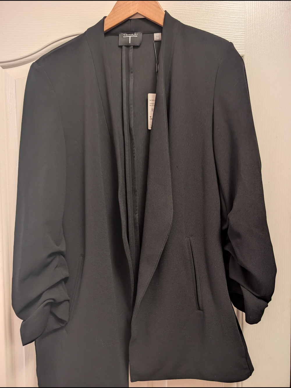Tahari Black Open-Front Blazer